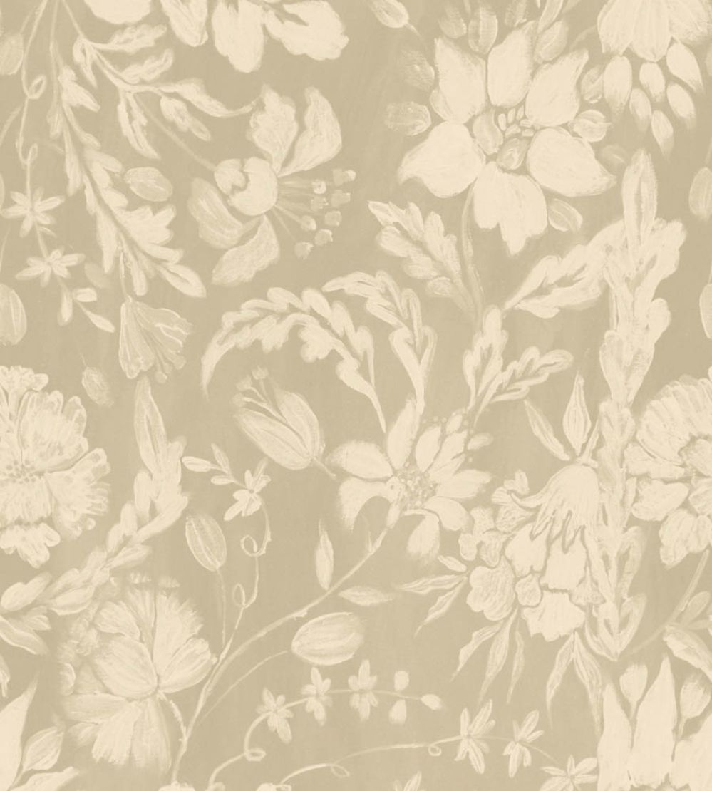 Flowery Ornament Wallpaper by MINDTHEGAP Taupe