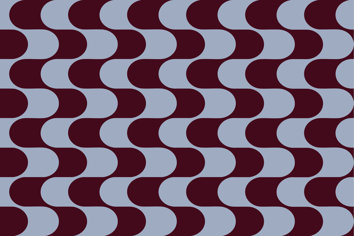 Flux Blue & Burgundy mural by Hovia