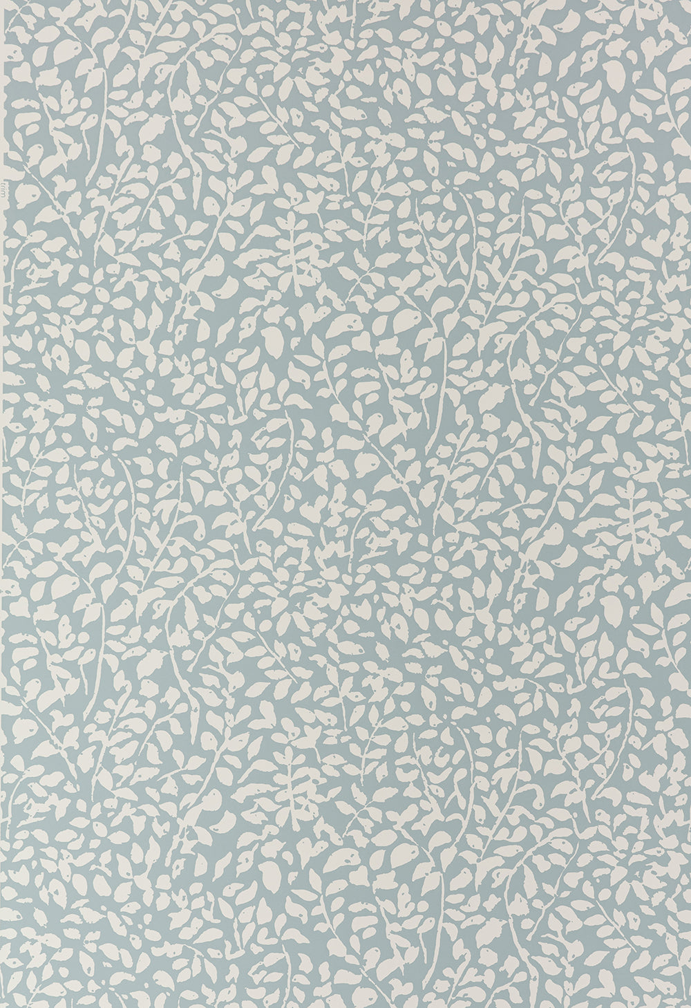 Foliage Reverse Soft Windsor Blue on Almost White Paper wallpaper by China Seas