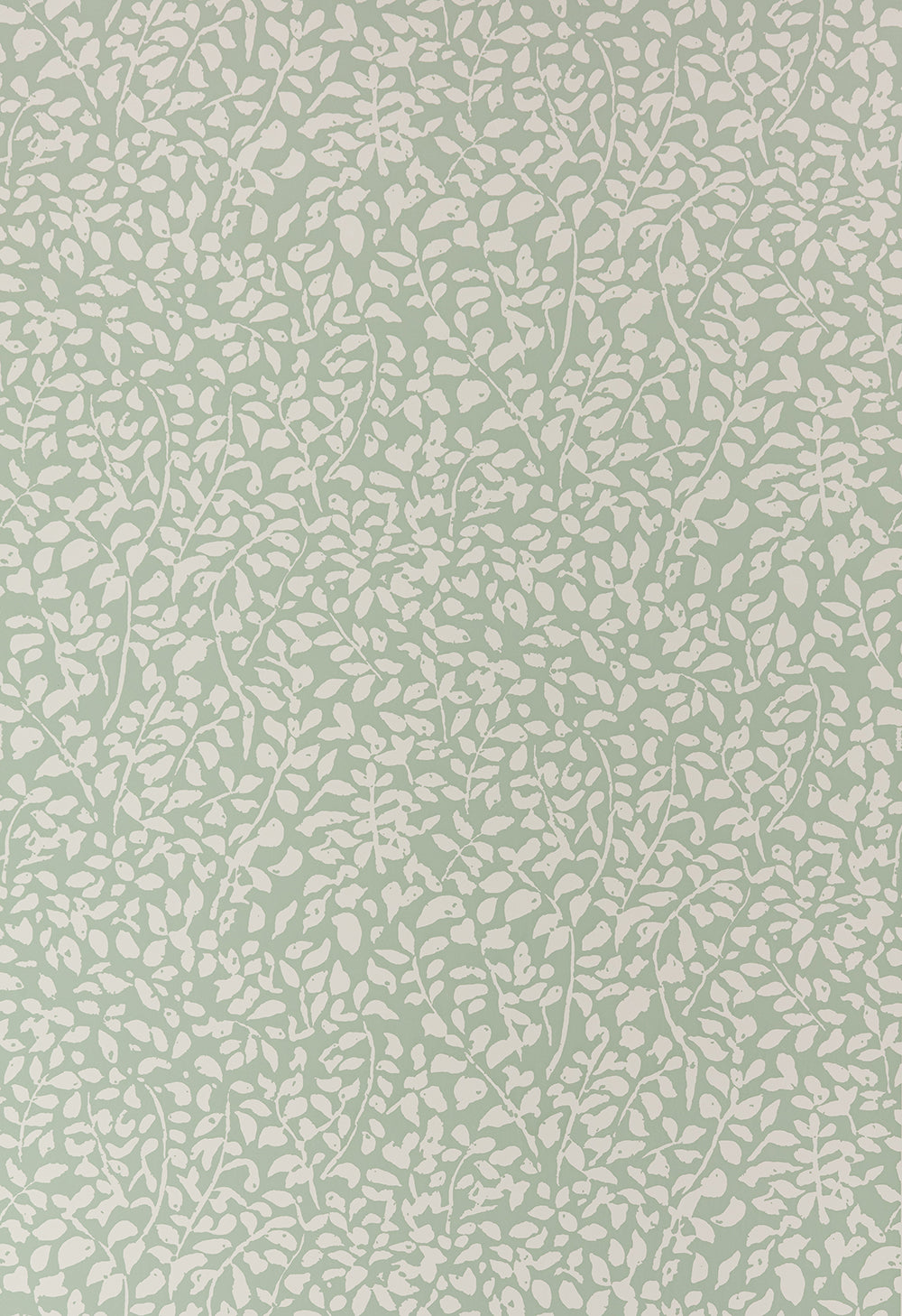 Foliage Reverse Peabody Green on Almost White Paper wallpaper by China Seas