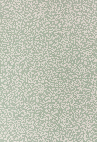 Foliage Reverse Peabody Green on Almost White Paper wallpaper by China Seas