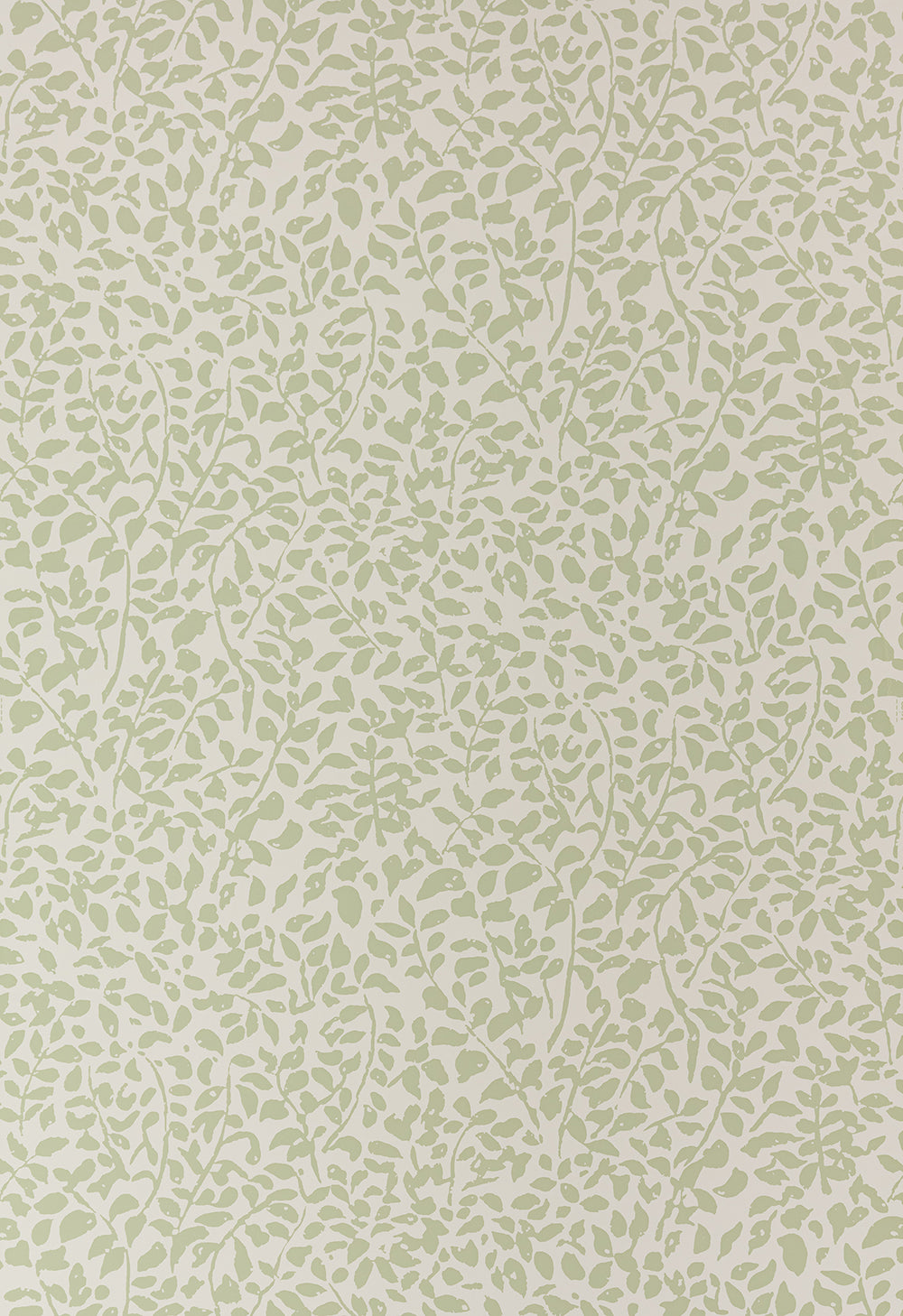 Foliage Soft French Green on Almost White Paper wallpaper by China Seas