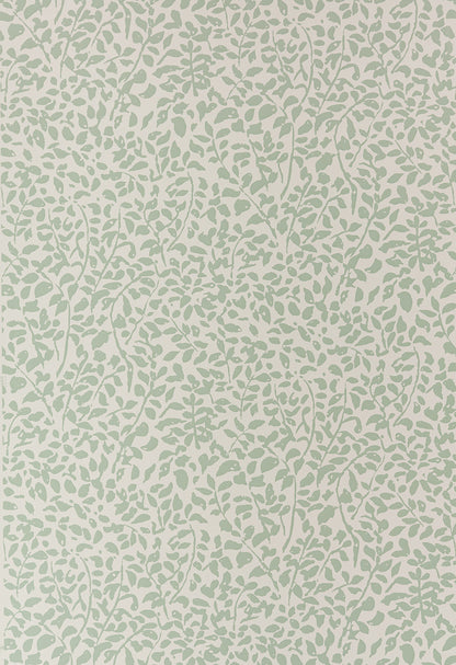 Foliage Peabody Green on Almost White Paper wallpaper by China Seas