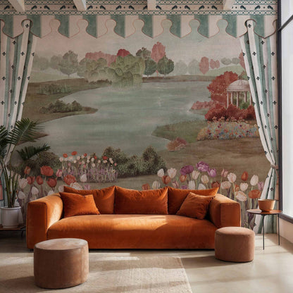 Folies mural by Coordonné in Dreams, shown in a styled room