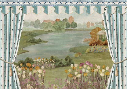 Folies mural by Coordonné in Romance, flat pattern view