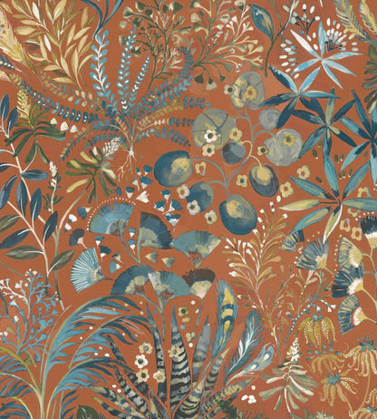Folium Fabric by Arley House Tangerine