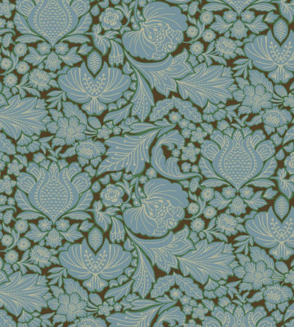 Folk Floral Fabric by Parker & Jules Day Blue