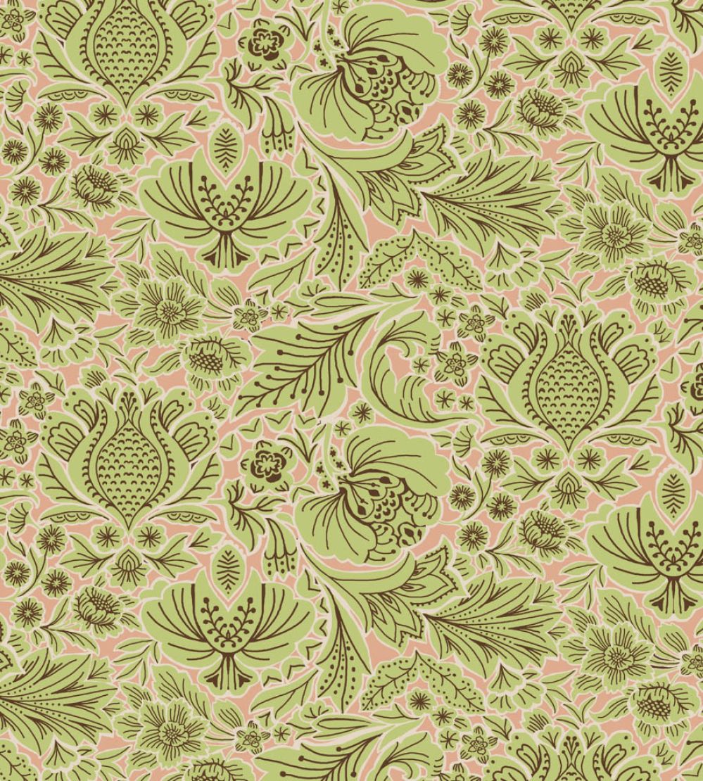 Folk Floral Fabric by Parker & Jules Pistachio
