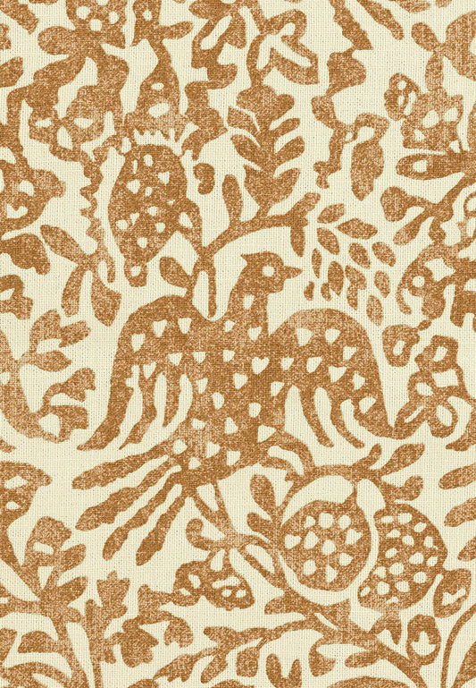 Folklore Fabric by Décors Barbares in Beige, pattern detail