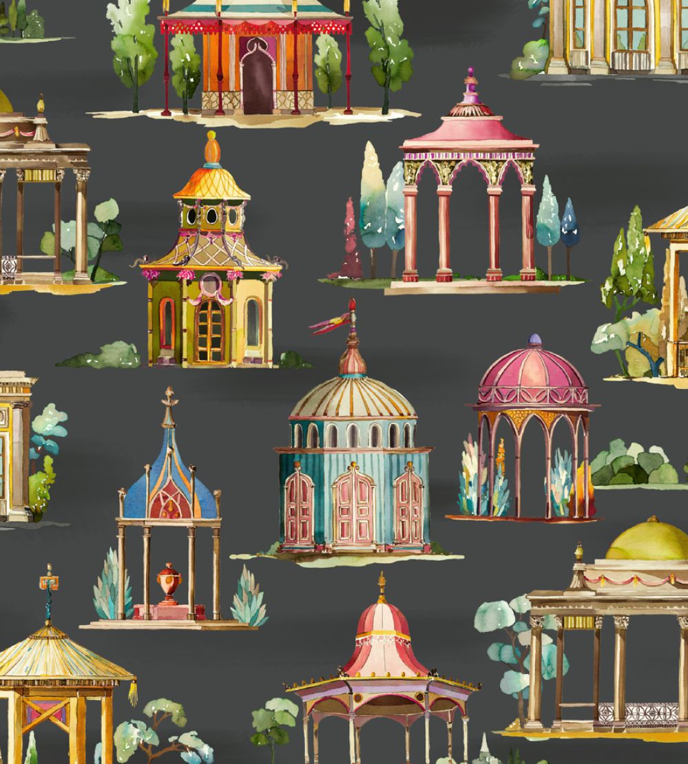 Follies Wallpaper by Mulberry Home Ebony
