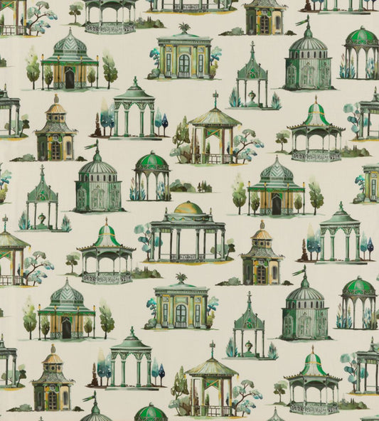 Follies Fabric by Mulberry Home Emerald