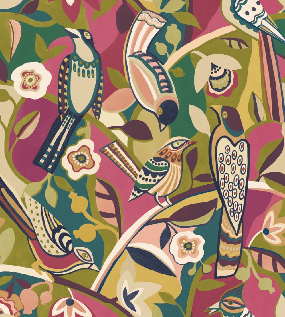 Forest Chorus Wallpaper by Ohpopsi Berry Leaf