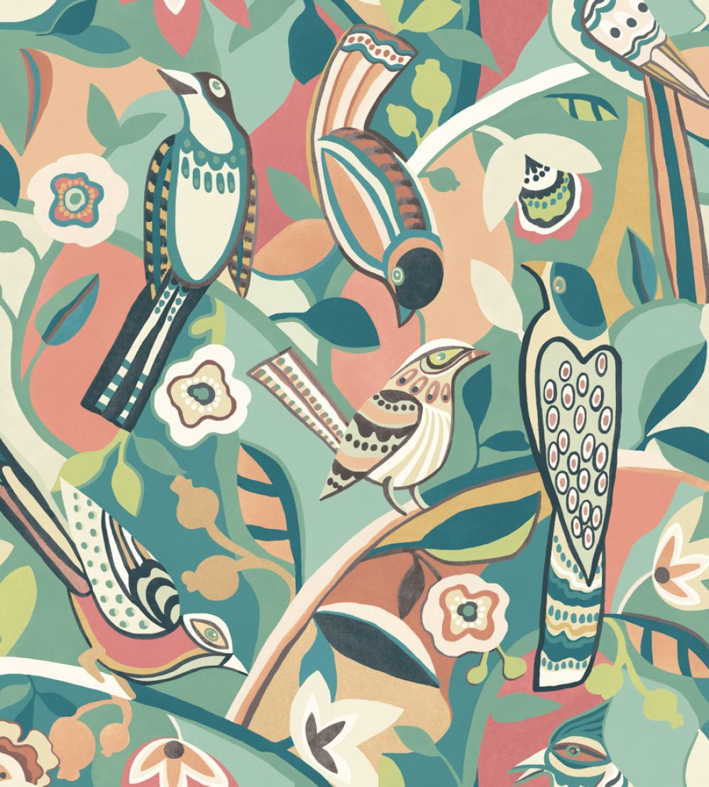Forest Chorus Wallpaper by Ohpopsi Blushed Mint