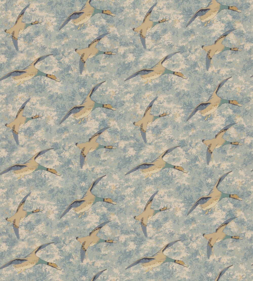 Forest Ducks Fabric by Mulberry Home Blue
