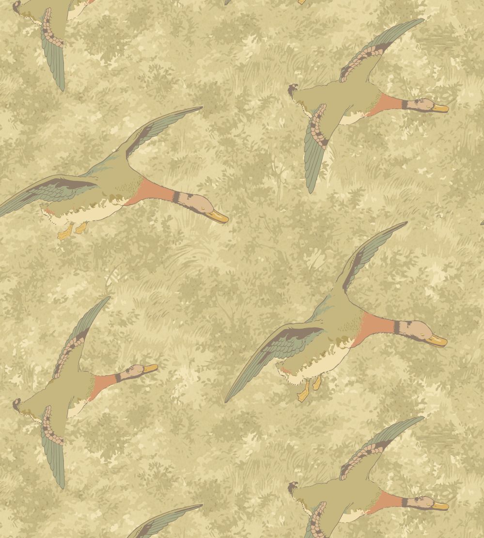 Forest Ducks Wallpaper by Mulberry Home Parchment