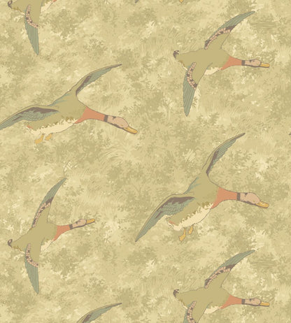Forest Ducks Wallpaper by Mulberry Home Parchment