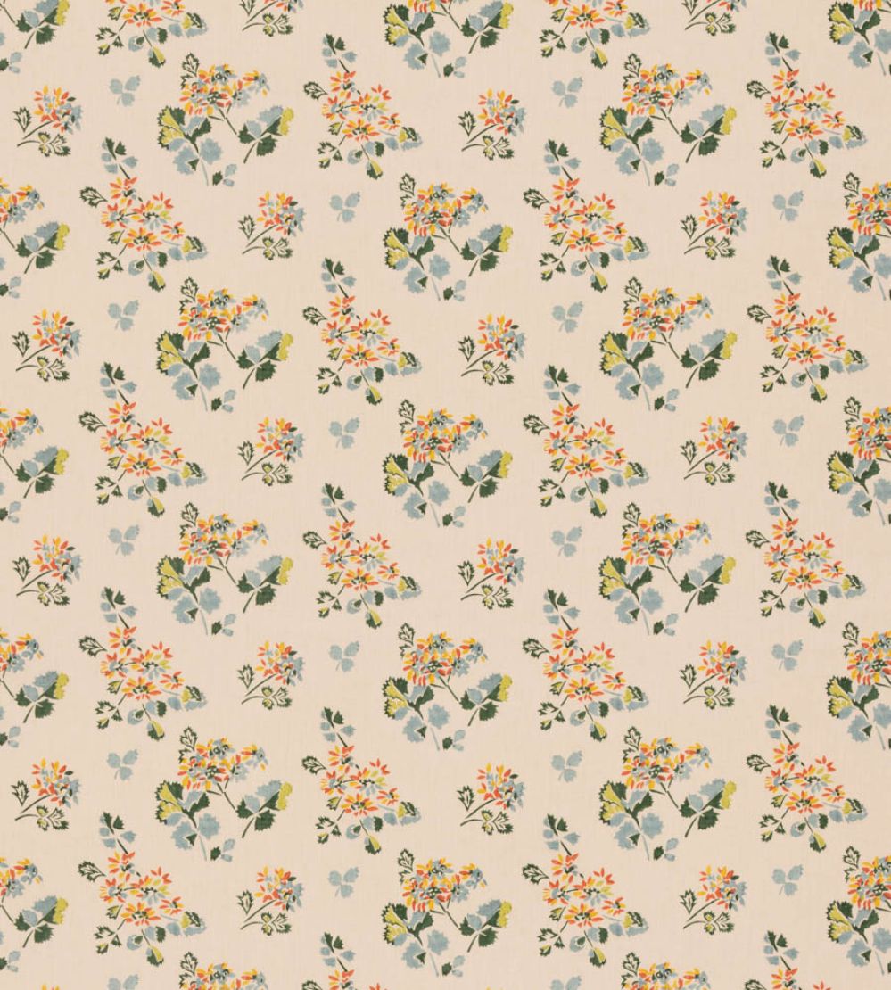 Forest Flower Fabric by GP & J Baker Teal/Spice
