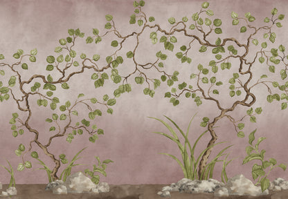 Forest of Dreams Pink mural by Rebel Walls
