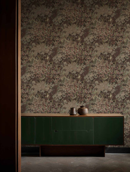 Forêt wallpaper by Coordonné in Autumn, shown in a styled room