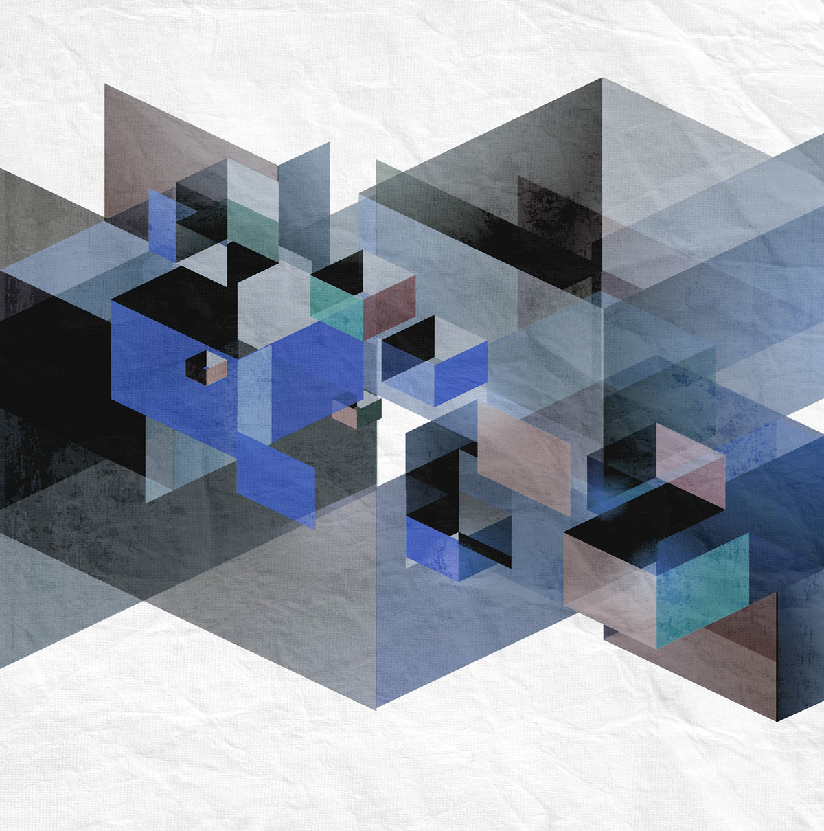 Fractal Blue mural by Rebel Walls