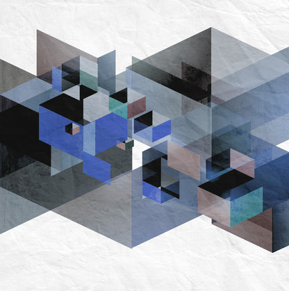 Fractal Blue mural by Rebel Walls