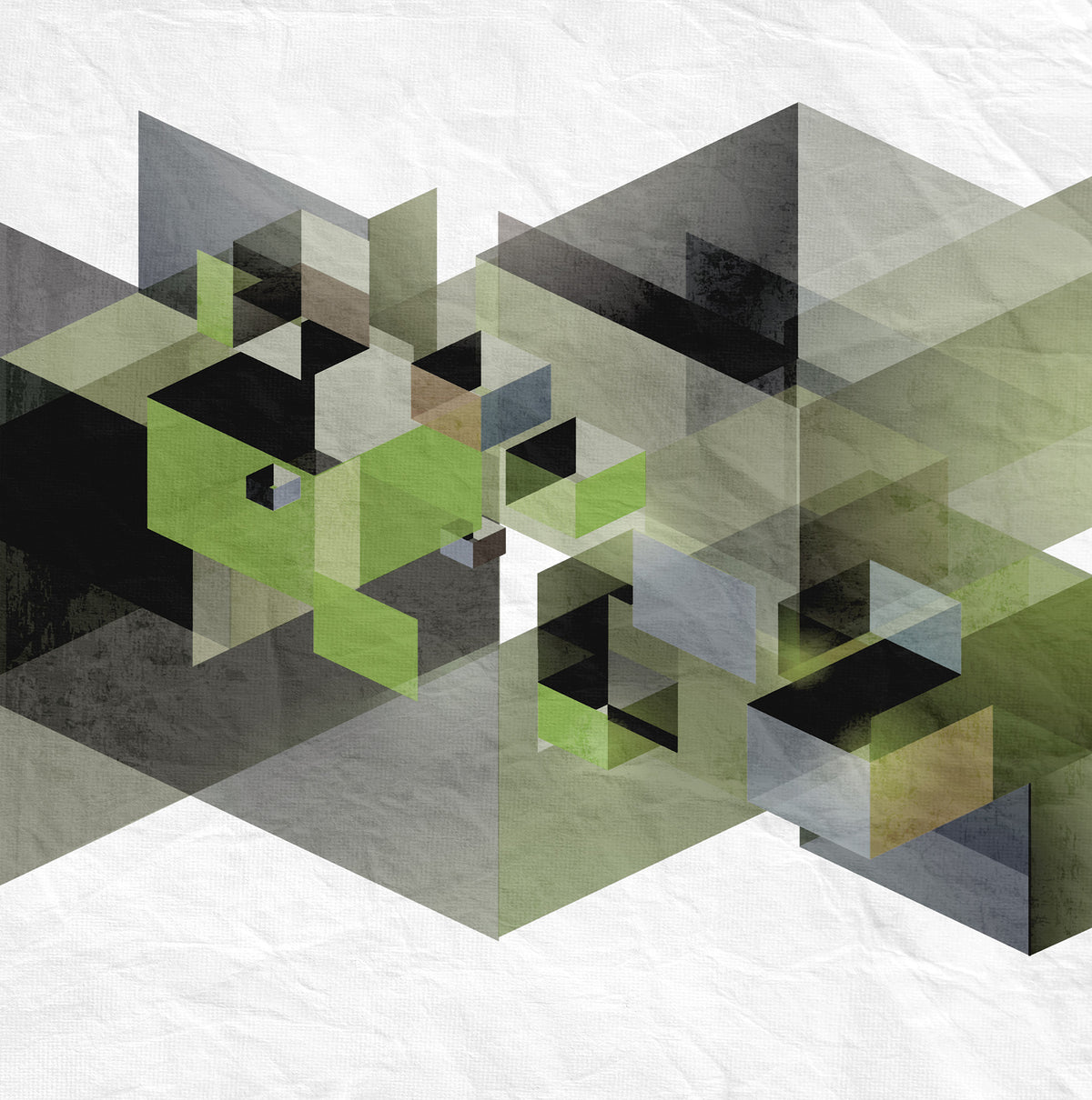 Fractal Green mural by Rebel Walls
