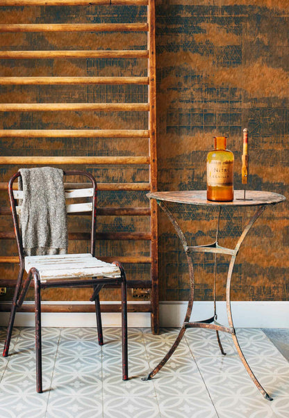 Framework mural by Coordonné in Blue, shown in a styled room