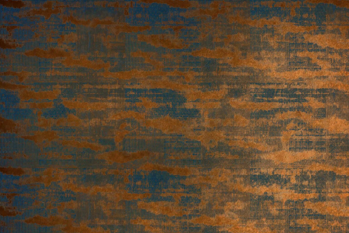 Framework mural by Coordonné in Blue, flat pattern view