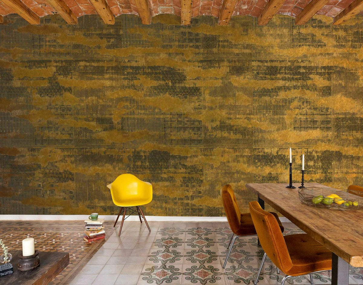 Framework mural by Coordonné in Copper, shown in a styled room