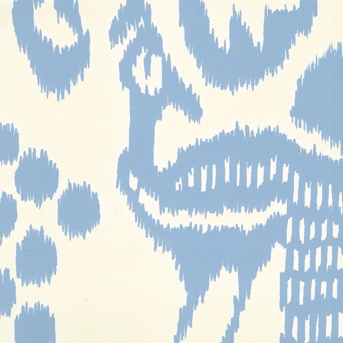 Bali Isle French Blue on Off White wallpaper by China Seas