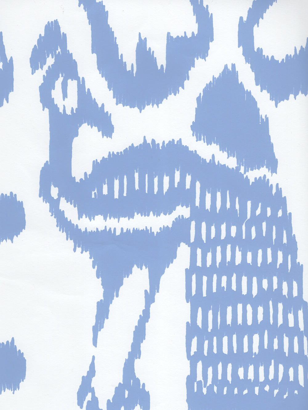 Bali Isle French Blue on White Vinyl wallpaper by China Seas