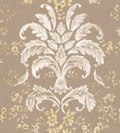 French Damask Wallpaper by Coordonne Stone