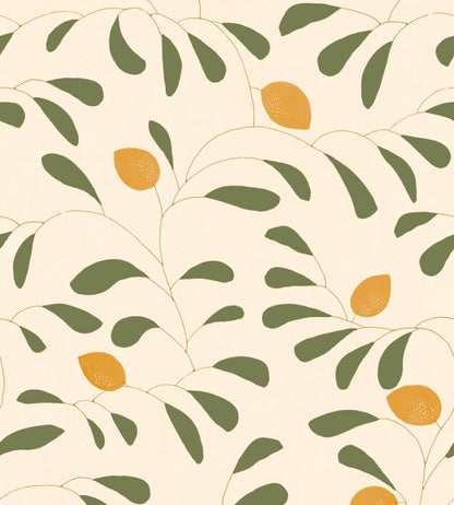 Fresh Lemons Wallpaper by Tres Tintas Green