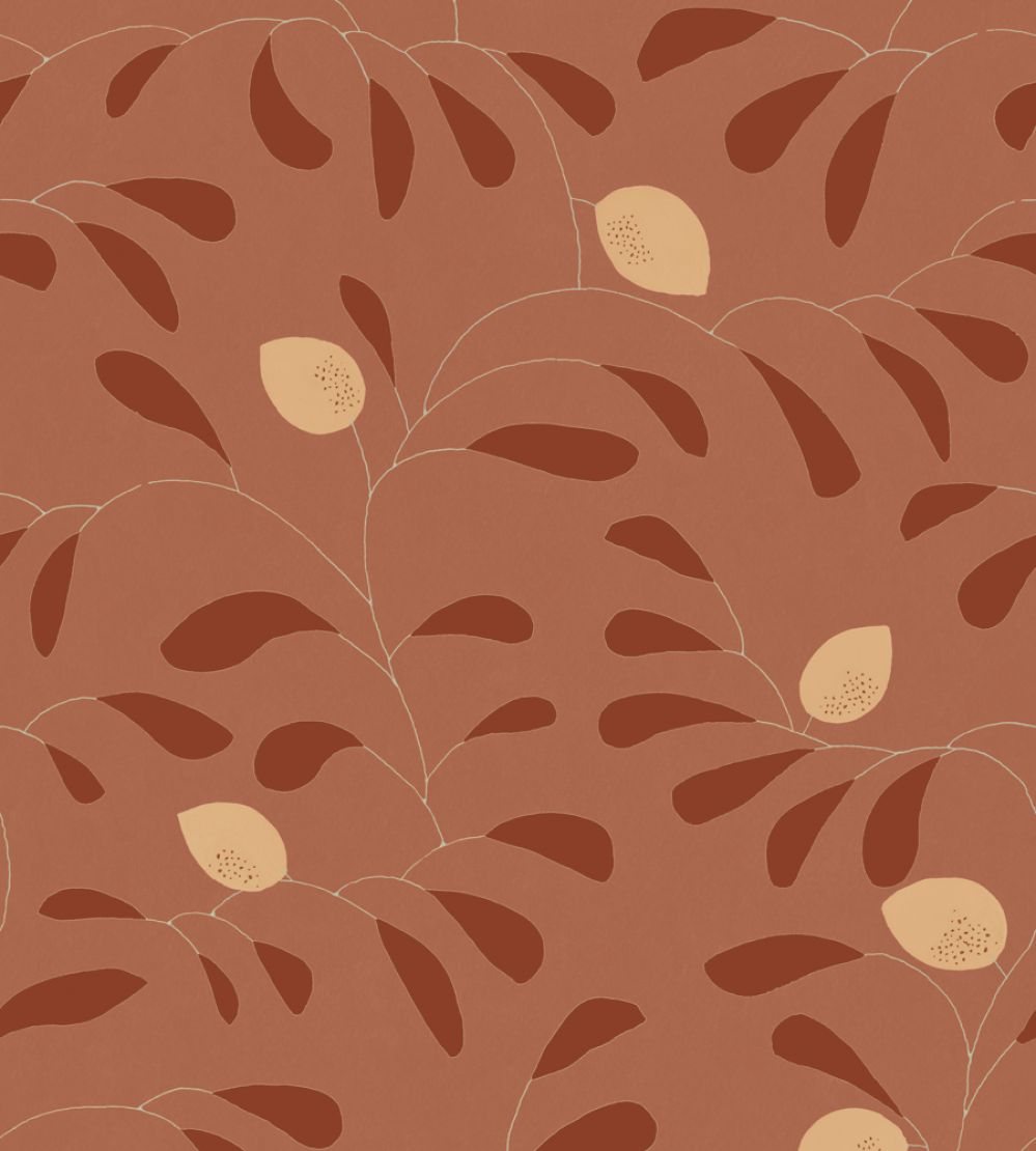Fresh Lemons Wallpaper by Tres Tintas Red