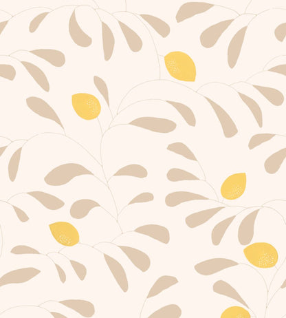 Fresh Lemons Wallpaper by Tres Tintas White