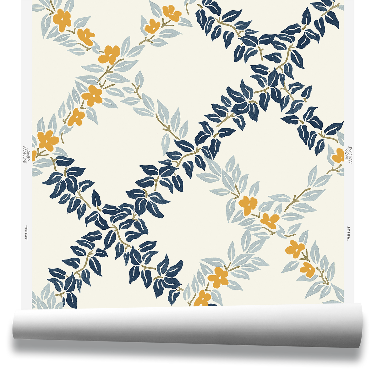 Fret Wallpaper by James Malone in Blue