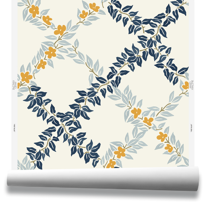 Fret Wallpaper by James Malone in Blue