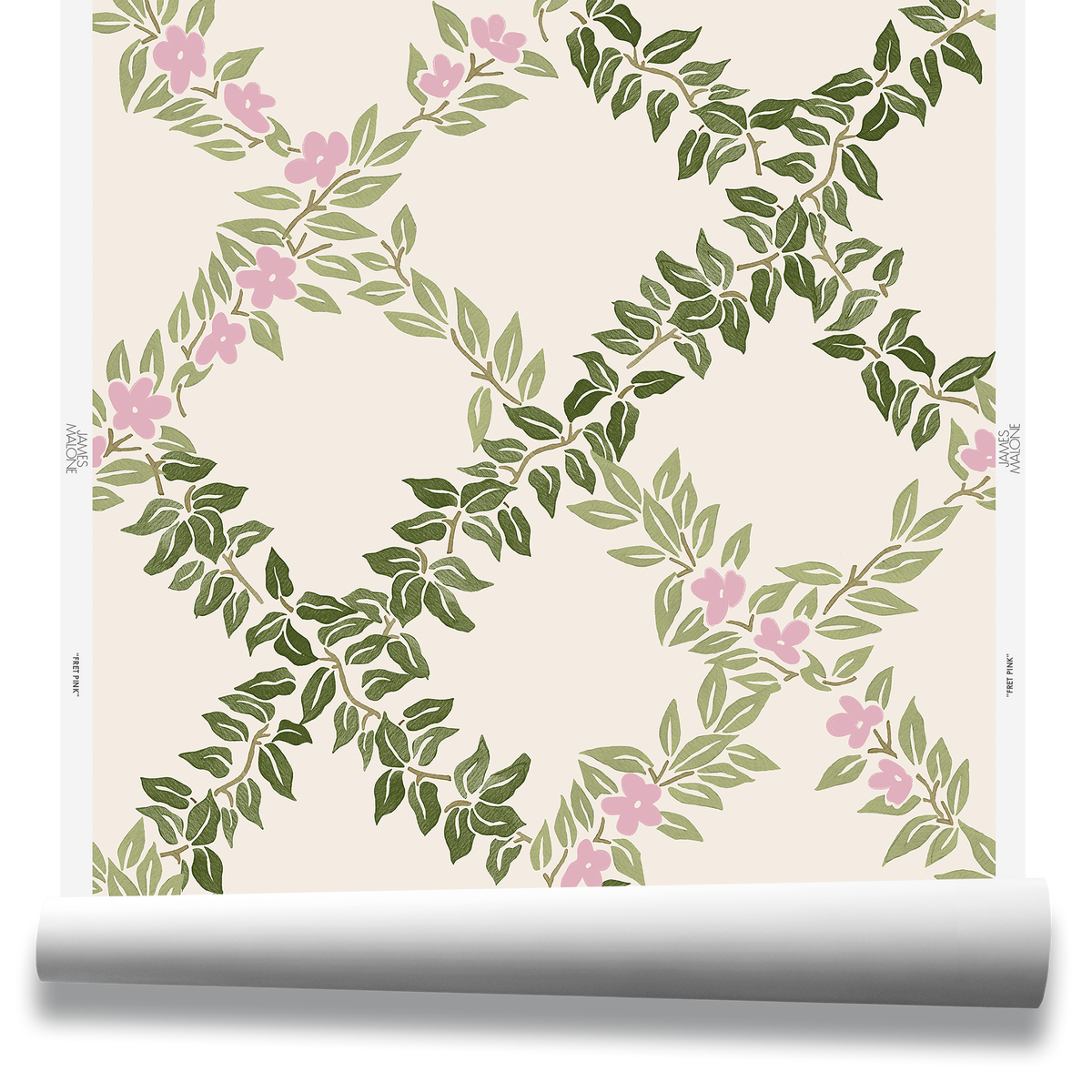 Fret Wallpaper by James Malone in Pink