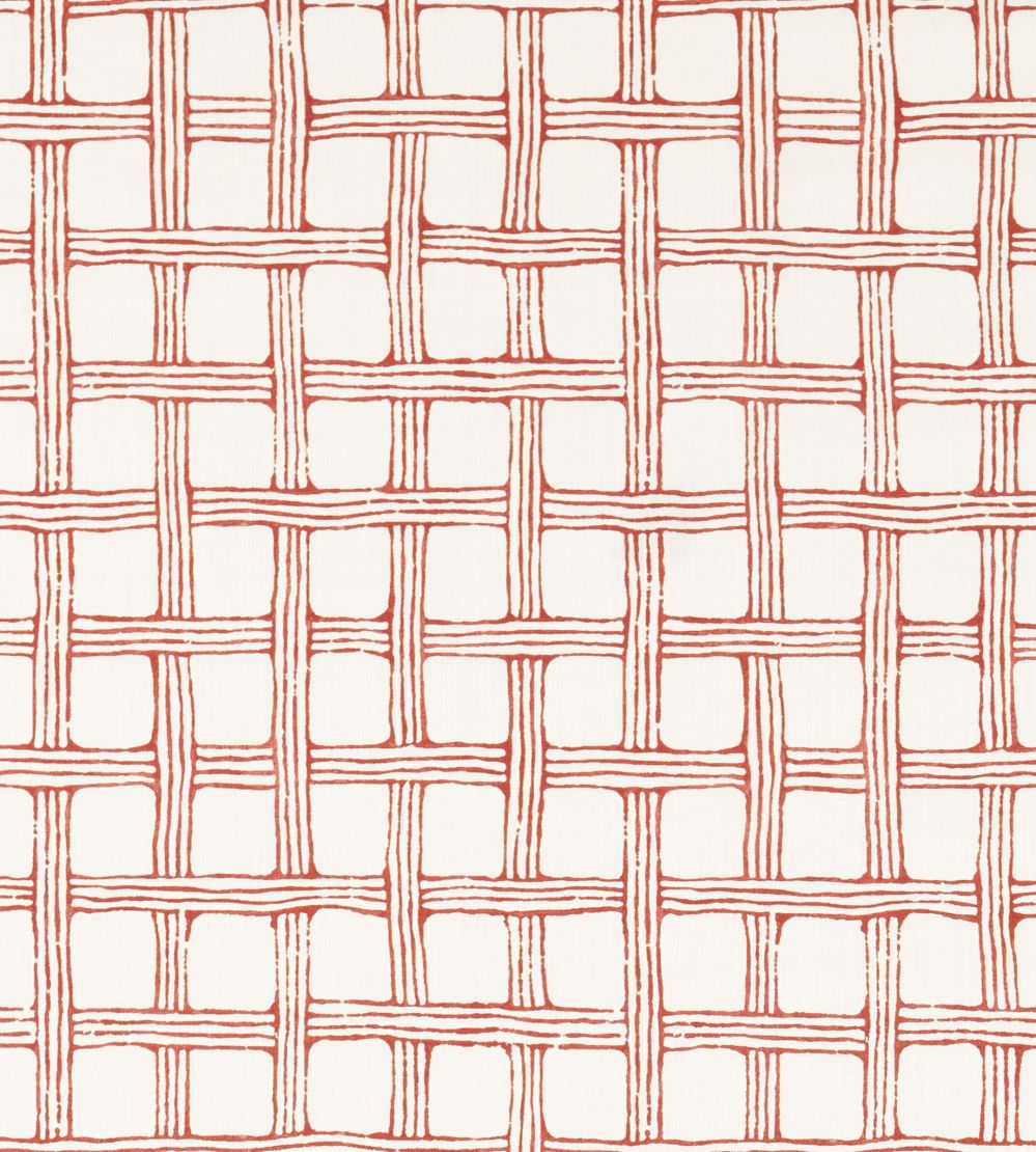 Fretwork Print Fabric by Scion Ladybird Red