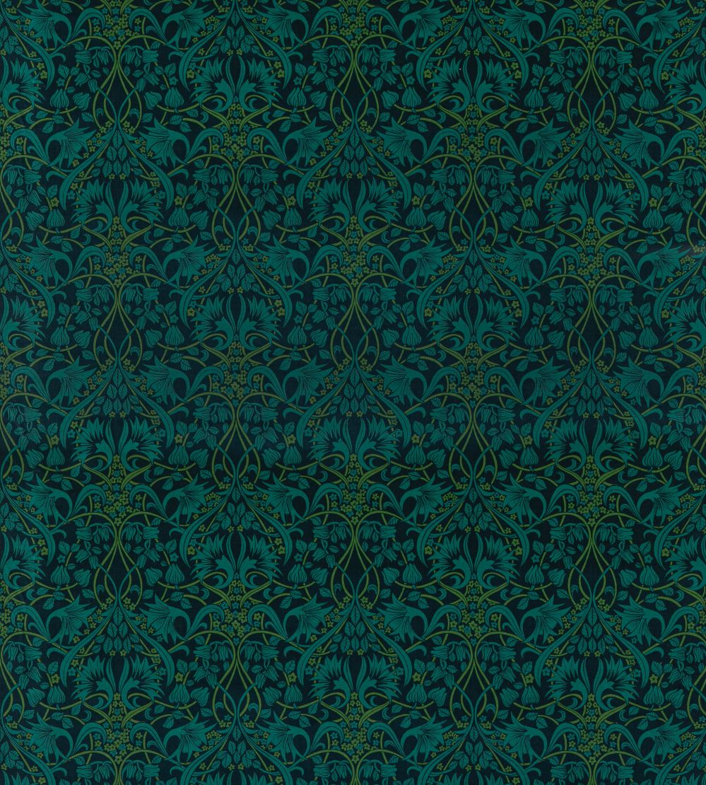 Fritillerie Velvet Fabric by GP & J Baker Indigo/Teal
