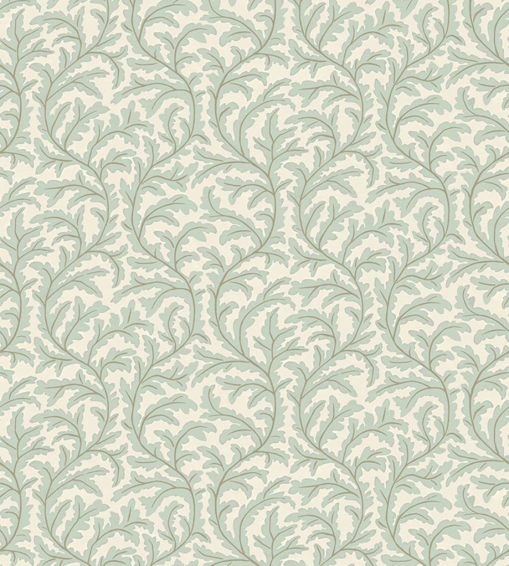 Frond Ogee Wallpaper by Josephine Munsey Radmoor Blue and Clarke White