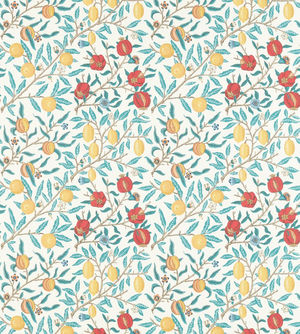 Fruit Fabric by Morris & Co Green Indigo / Madder