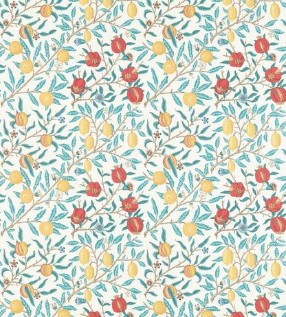 Fruit Fabric by Morris & Co Green Indigo / Madder