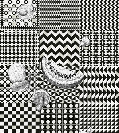 Frutta e Geometrico Wallpaper by Cole & Son Black & White