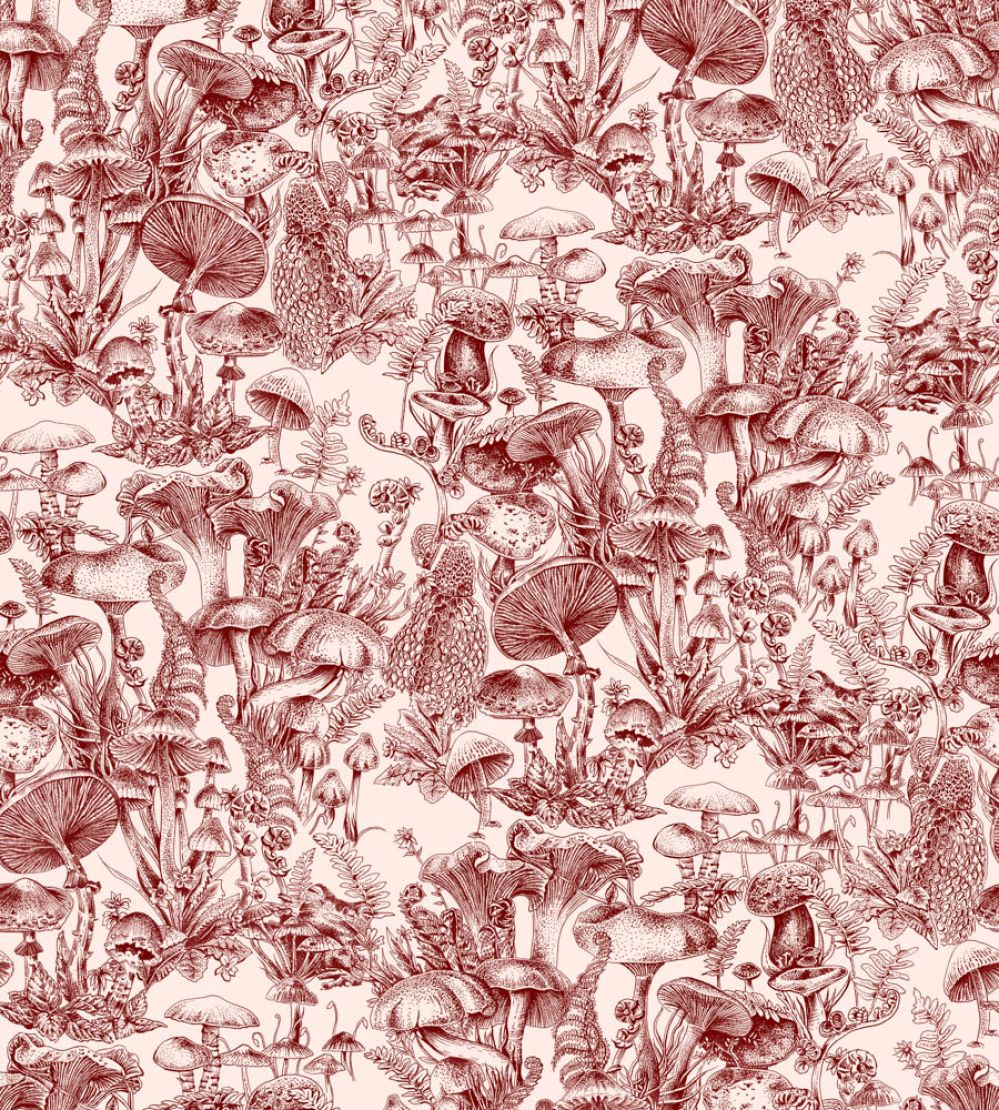 Fungi Forest Wallpaper by Cole & Son Burgundy