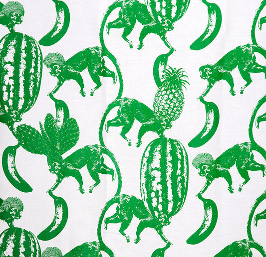 Funky Monkey Fabric by Studio Lisa Bengtsson in Green