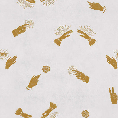 Future wallpaper by Coordonné in Mustard, flat pattern view