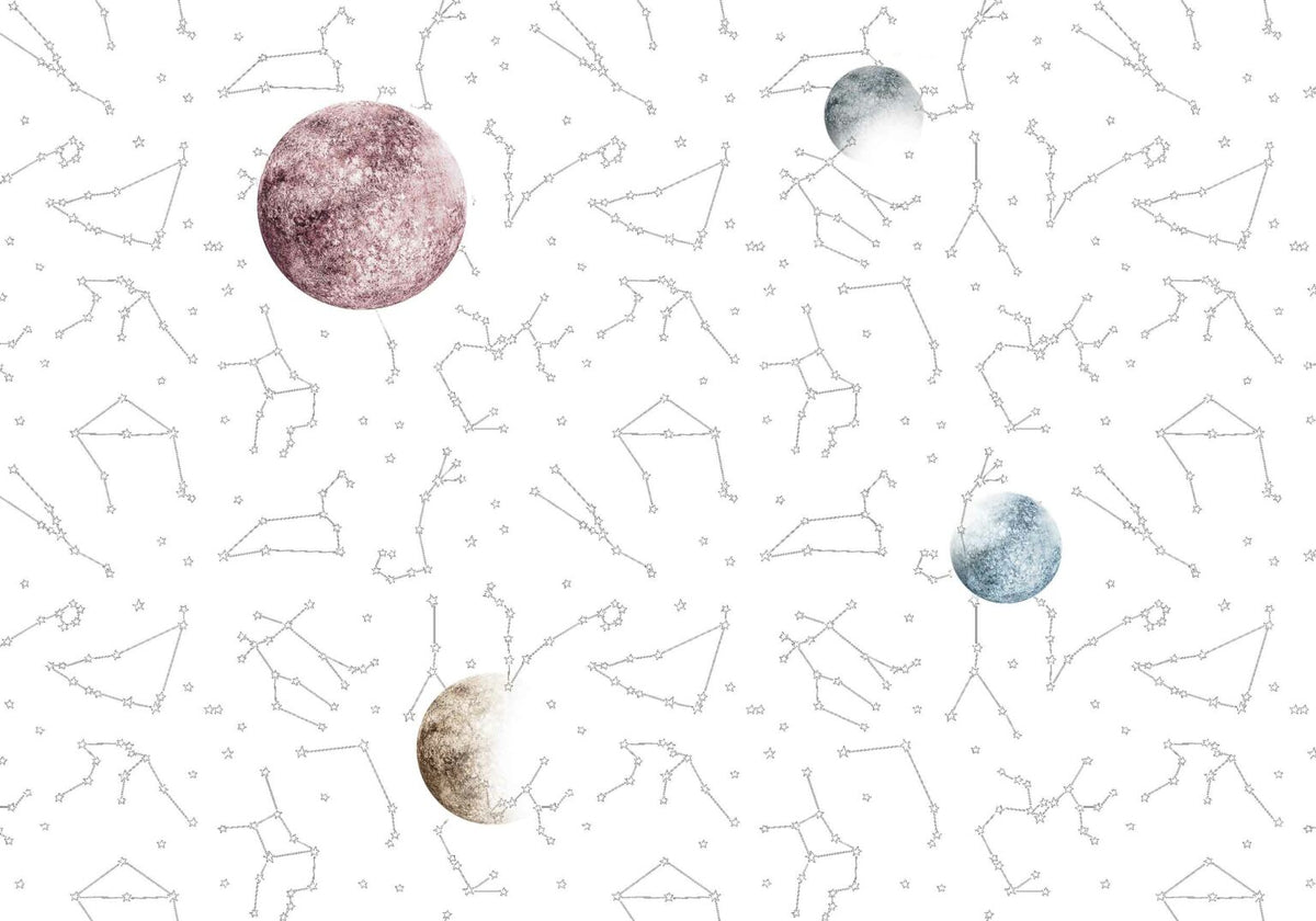 Galaxy mural by Coordonné in Day, flat pattern view