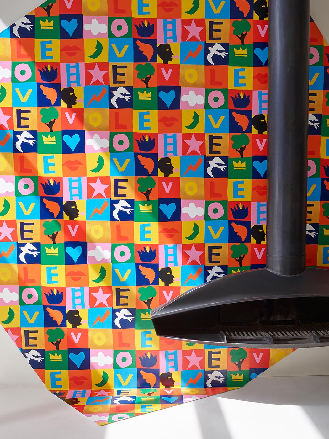 Game of Love Wallpaper by Pierre Frey shown in a room setting (view 1)