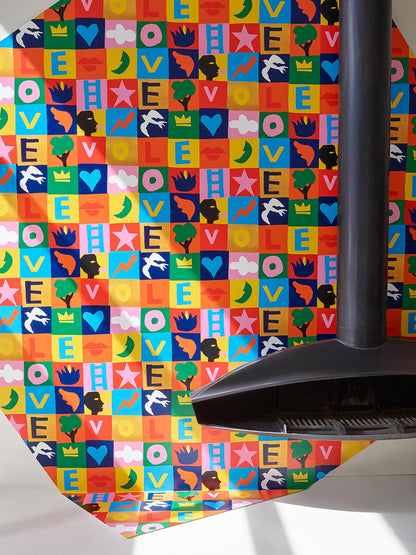 Game of Love Wallpaper by Pierre Frey shown in a room setting (view 1)